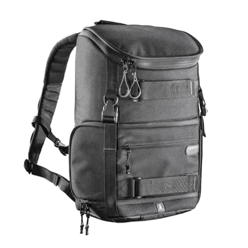 Mantona 21665 Fotorucksack Tokio schwarz - Kamerarucksack mit geräumigem Innenraum für Kamera und Zubehör, integriertes Laptopfach für bis zu 13