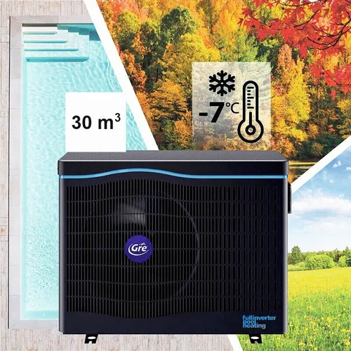 Pool Wärmepumpe Full-Inverter Gre 7 kW mit WLAN in grau von Gre