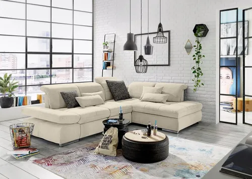 set one by Musterring Ecksofa SO 4100 mit komfortablen Federkern und Kopfteilverstellung, wahlweise mit Bettfunktion und Sitztiefenverstellung, L-Form