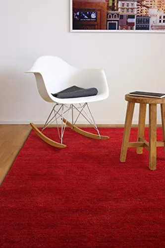 floor factory Gabbeh Teppich Karma rot 200x290 cm - Handgefertigt aus 100% Schurwolle - Teppich aus 100% Schurwolle, handgefertigt mit ca. 15mm Florhöhe für Komfort und Wärmeisolation. Ideal für ein angenehmes Raumklima und langlebige Eleganz.