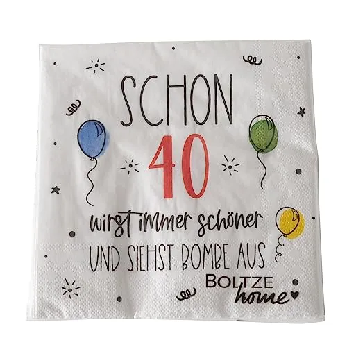 Servietten zum Geburtstag, 17x17cm, 3lagig; Papier (40) 20