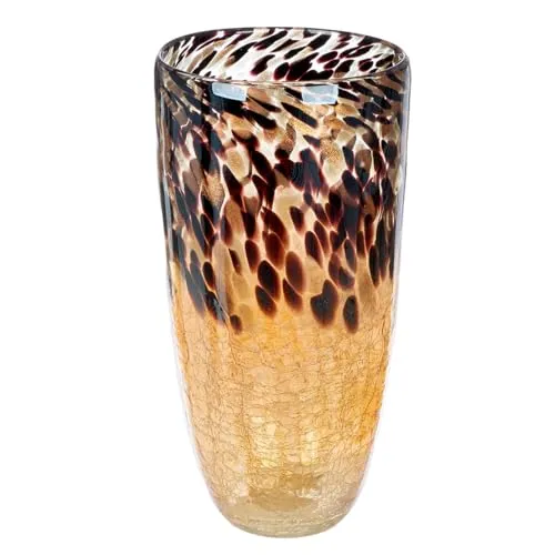 Elegante Vase Schwarz/Hellbraun in schwarz von GILDE GLAS art