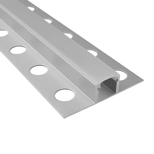 T77 LED Alu Premium Fliesenprofil Bordüre 10mm silber - 2m opal