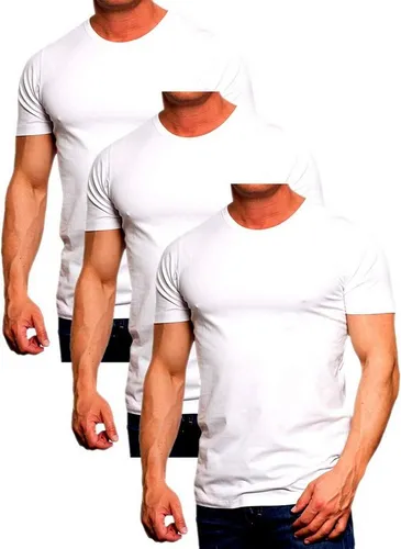 Jack & Jones T-Shirt 3er-Pack Basic Rundhals Weiß S - Herren-Shirts: Bequeme Basic T-Shirts im 3er-Pack, aus 92% Baumwolle für hohen Tragekomfort, ideal für sportliche Looks.