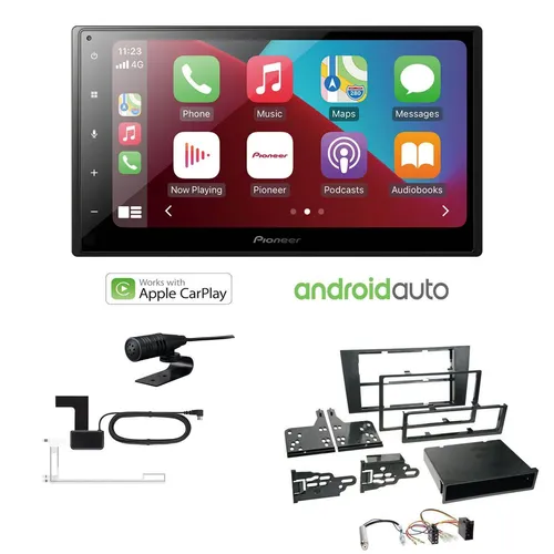 Pioneer Autoradio Apple CarPlay Bluetooth für Audi A4 1999-2001 schwarz