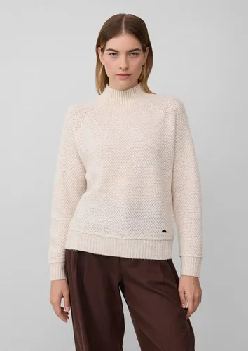s.Oliver Longpullover Strickpullover Weicher Wollmix-Strickpullover mit Stehkragen