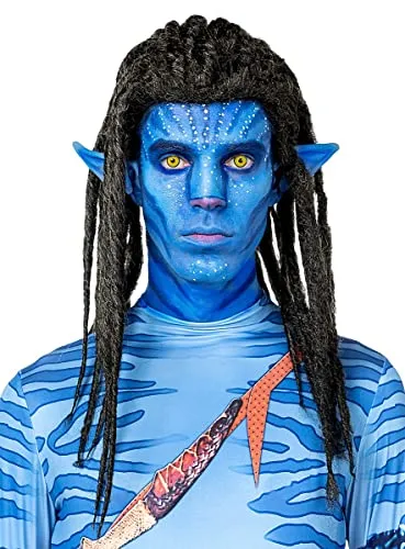 Maskworld Blauer Stammeskrieger Perücke für Männer in schwarz von MASKWORLD