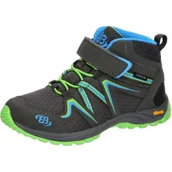 Brütting Rockwall Trekkingsstiefel, Grau/Blau/Lemon, 36 EU - Wanderschuhe mit wasserdichter Comfortex-Klimamembrane für optimalen Komfort und Schutz bei jedem Wetter.