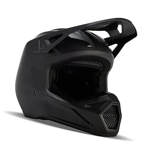 FOX V1 Matte Black 2023 Jugend Motocross Helm, Größe M - Motorradhelm mit innovativem MIPS® für optimale Sicherheit und Komfort beim Fahren, ideal für junge Motocross-Fans.