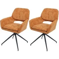 Drehbarer Esszimmerstuhl MCW-N74, 2er-Set in Ocker-Gelb in orange von MCW