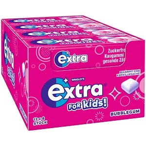 Produktbild extra for Kids Bubblegum Kaugummis 12x 8 Dragees, 12 St.