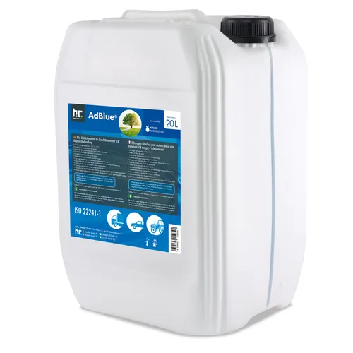 Hochwertiger 20 L AdBlue® Kanister - Additive für SCR-Abgasnachbehandlung, reduziert Stickoxide um 90 % und unterstützt die Euro-6-Norm. Ideal für viele Fahrzeugmarken wie Mercedes und VW.