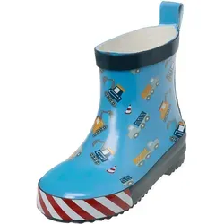 Playshoes Unisex Kinder Gummistiefel Halbschaft - Baustelle, 27 EU - Gummistiefel für Kinder, ideal für verregnete Tage. Mit kurzem Schaft und Reflektoren für Sicherheit. Leicht anziehbar dank Einstiegshilfe, aus hochwertigem Kautschuk.