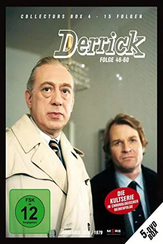 Derrick Collectors Box 4 Folge 46 - 60 - 5 DVD Box mit den besten Krimi-Folgen der Serie Derrick aus den Jahren 1978-1979, ideal für Fans und Sammler.