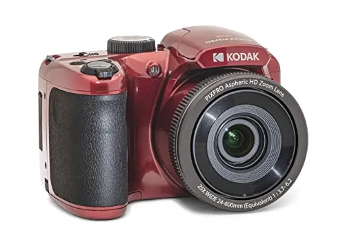 KODAK PIXPRO Astro Zoom AZ255-RD - 16MP Digitalkamera mit 25-fachem Zoom, 24mm Weitwinkel und 1080P Full HD Video, ideal für beeindruckende Aufnahmen in Rot