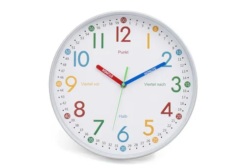 K&L Wall Art Wanduhr Holzoptik in silber von K&L Wall Art