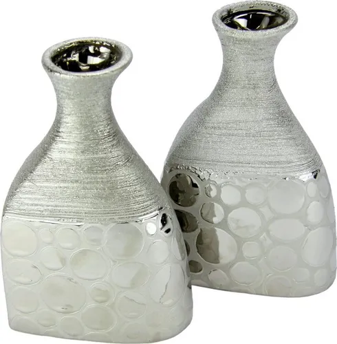Home affaire Dekovase (Set, 2 St) in silber von Home Affaire