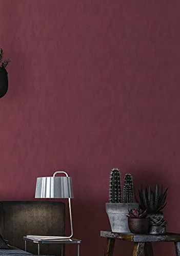 marburg Tapete Rot Uni modern rote Vliestapete für Wohnzimmer oder Schlafzimmer Made in Germany 10,05 m x 0,53m