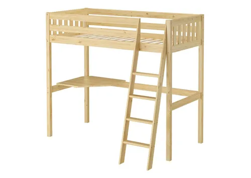 ERST-HOLZ Hochbett Oberes Bett Hochbett aus Massivem Kiefer 90 x 200 cm Kieferfarblos lackiert