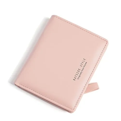 Skyearman Geldbörse für Damen, Leder, klein, mit Reißverschluss, Geldbörse, Damen, schmal, kurz, Brieftaschen mit 7 Kartenfächern, Rosa, 10cm * 8cm * 3cm, Modern