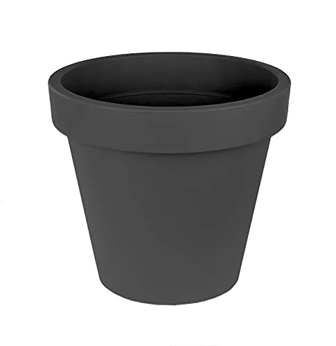 BigDean XXL Blumentopf Ø 58 cm - Anthrazit - Garten-Zubehör: Robuster Pflanzkübel mit Drainage-Möglichkeit, ideal für Garten, Terrasse und Balkon. Wetterfest und langlebig in stilvollem Anthrazit.