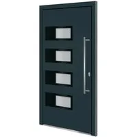 vidaXL Haustür Anthrazit 100x200 cm aus Aluminium und PVC - Robuste Haustür in Anthrazit, 100x200 cm, ideal für moderne Eingänge, bietet hervorragende Isolation und Langlebigkeit.
