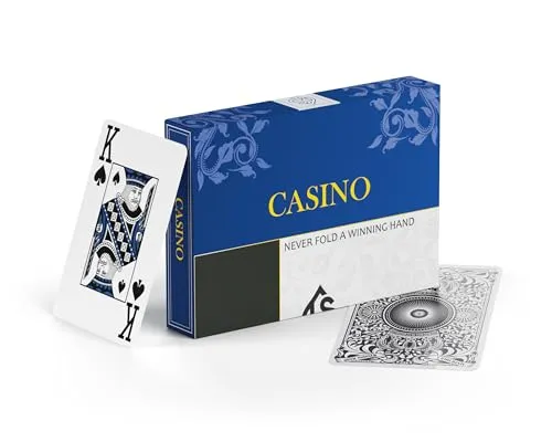 Produktbild TS Spielkarten Premium Poker & Blackjack Karten 2er Set Casino | 100% Kunststoff | Wasserfest | 63x88 mm | 2 Decks mit je 57 Karten