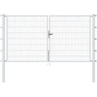 Stabgitter-Doppeltor ALBERTS Flexo Typ 6/5/6 400 x 100 cm - Gartentor aus robustem Metall, inkl. stabilen Pfosten (8 x 8 cm), ideal für einen sicheren und stilvollen Zugang zu Ihrem Garten.