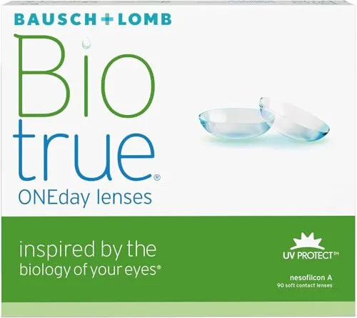 Bausch And Lomb Biotrue® ONEday 90 Tageslinsen - Kontaktlinsen aus innovativem HyperGel mit 78% Wassergehalt für den ganzen Tag, hohe Spontanverträglichkeit und UV-Schutz für komfortables Sehen.
