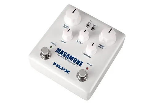 Nux Masamune Booster und Kompressor Effektpedal - E-Gitarre: Kombiniert Booster und Kompressor in einem kompakten Pedal für einen voluminösen Sound und individuelle Klangeinstellungen. Ideal für kreative Gitarristen.