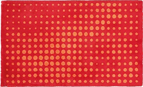 Egeria Dot Badematte 60x100 cm, Rot, Weiches Badmatte, Badteppich rutschfest Waschbar, saugfähiges, langlebiges Badezimmerteppich für Komfort und Stil