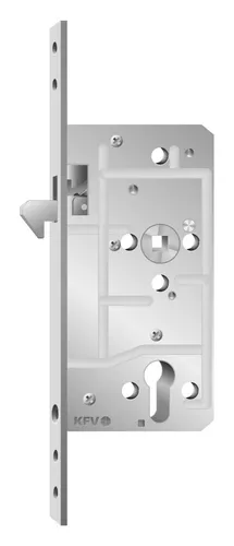 KFV Schiebetür-Einsteckschloss mit Profilzylinder - Einsteckschloss für Schiebetüren, PZ Entfernung 72 mm, ideal für sichere und zuverlässige Türschlösser, geeignet für DIN links und rechts.