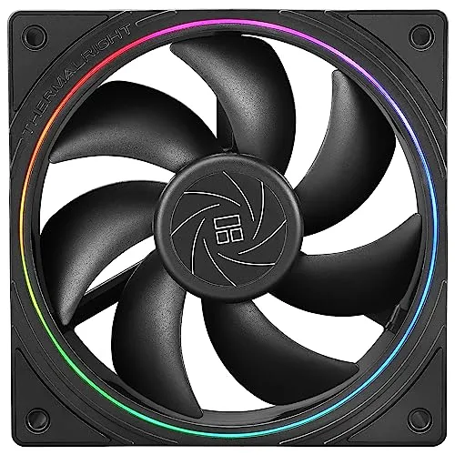 Thermalright TL-S12 CPU-Lüfter Gehäuse-Kühler PWM-Lüfter,Lichtwirkung mit feiner Blende,4pin PWM-Anschluss Computer-Lüfter mit ARGB Blende, 1500RPM Geschwindigkeit PC-Kühlung Fan(120mm,Schwarz)