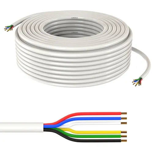 20m RGBW CCT LED Steuerleitung 6x 0,34mm² LiYY Verlängerung 6 adrig Stromkabel W