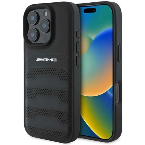 AMG Hardcase für Apple iPhone 16 Pro Max - Debossed Lines Black Logo - Taschen & Schutzhüllen - Hochwertiges Hardcover mit stylischem AMG-Design, schützt Ihr iPhone 16 Pro Max optimal und sieht dabei elegant aus.