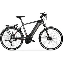 Zoll E-Bike TechniBike Trekking Elektro Fahrrad Herren Pedelec Conti 600Wh Deore XT 10G. Schwarz Rot Gr.M - Grau/Schwarz 28