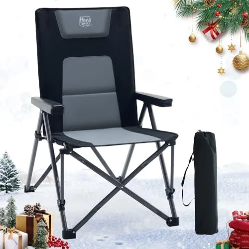 TIMBER RIDGE Campingstuhl Faltbar - 260 KG Belastbar, 4-fach Verstellbar - Camping-Stühle mit hoher Tragfähigkeit bis 260 kg, verstellbarer Rückenlehne und gepolstertem Sitz für maximalen Komfort beim Camping, Angeln und Wandern.