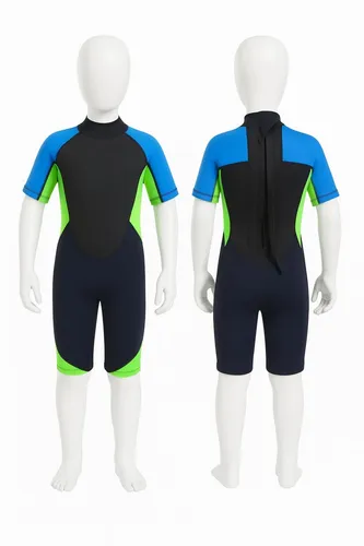 Yueta Kinder Neoprenanzug Teenager - 2.5mm Shorty für optimale Bewegungsfreiheit - Neoprenanzüge für Unisex Kinder, kurzärmlig und ideal für Wassersportaktivitäten, bietet Komfort und Bewegungsfreiheit beim Schwimmen und Surfen.