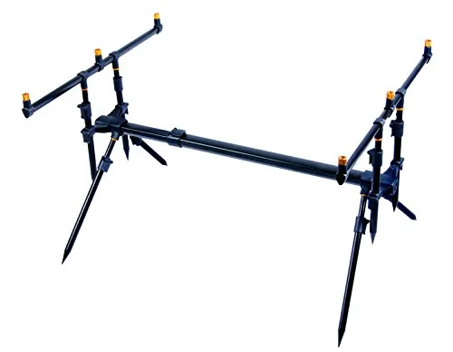 ROD POD Rutenauflage für 3 Ruten, teleskopierbar auf 120cm - Stabiler und individuell einstellbarer Rod Pod, ideal für Angler, inklusive praktischer Transporttasche für einfachen Transport.