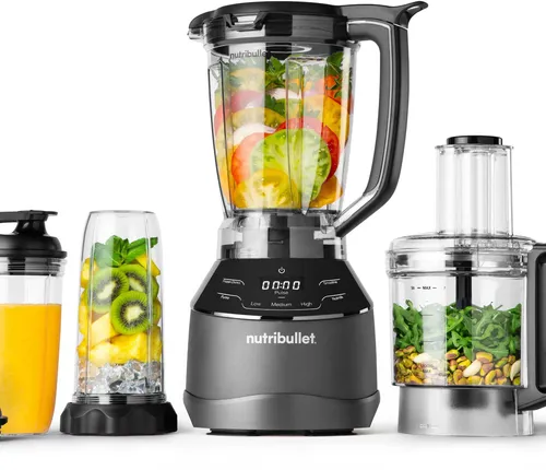 nutribullet Full Size Blender Combo - 1200 Watt, 1,89l Krug und 3 Zubehörteile, vielseitiger Mixer mit intelligenten Programmen und Touchscreen Bedienung