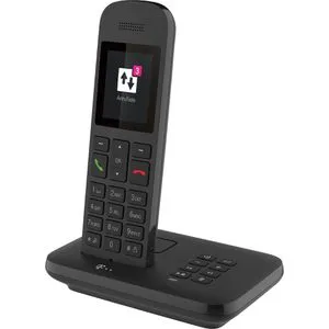 Telekom Sinus A 12 (schwarz) - Komfortables Festnetztelefon mit 5cm TFT Display, Anrufbeantworter und langer Akkulaufzeit für die ganze Familie
