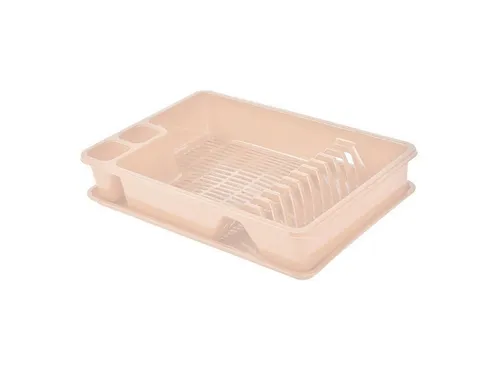 Engelland Geschirrständer Abtropfgestell, Abtropfgitter mit Wanne, für bis zu 11 Teller inkl. Besteck, spülmaschinengeeignet, BPA-frei