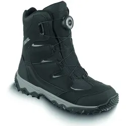 Meindl Edmonton GTX (Boa) Herren Schwarz, 42 EU - Wanderschuhe mit GORE-TEX Futter für extreme Wetterbedingungen, bieten Wärme bis -20 °C und hohen Tragekomfort durch robustes Veloursleder und Winterfilz-Fußbett.