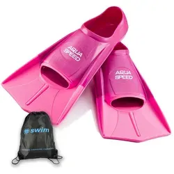 Aqua Speed Flosse Kurze Trainingsflossen Hoher Vortrieb Perfekt für Schwimmtraining, Maximale Kraftübertragung durch verstärkte Seitenelemente rosa 39/40