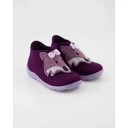 Superfit Mädchen Happy Octi Hausschuh, Lila 8510, 29 EU Weit - Hausschuhe mit liebevoller Tierkopf-Applikation, wärmender Schurwolle und optimalem Fußklima dank Wollfilz. Ideal für gemütliche Stunden zu Hause.