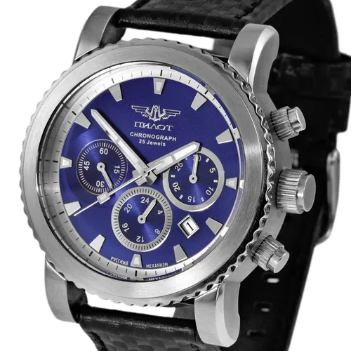 Pilot Germany Poljot Uhr Chronograph 31681 Stoppuhr mechanische Uhr Armbanduhr russisch P-Sports 43.S Sport Surfer