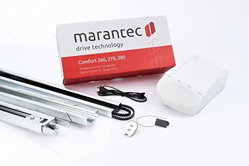 Garagentorantrieb Marantec Comfort 260 Speed Set, Toröffnung in unter 10 sek. bei 650 N, max. 110 kg Torgewicht inkl. Schiene und Handsender bi-linked, Weiss