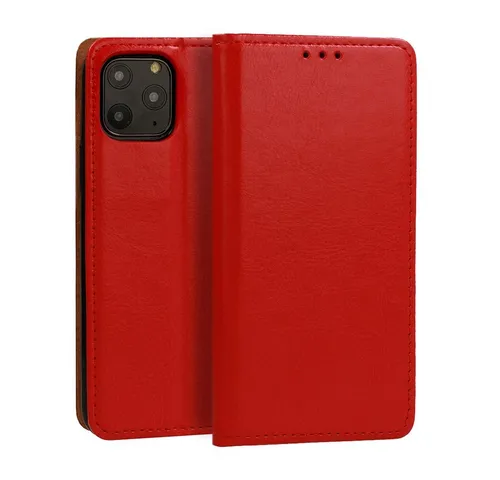COFI 1453 Handyhülle Echt Leder Buchtasche Hülle in rot von cofi1453