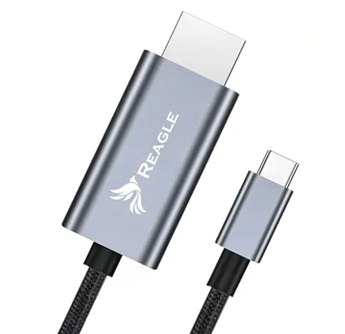 Reagle USB-C zu HDMI 2.1 Kabel - 8K@60Hz & 4K@165Hz, 48Gbps, HDR, Plug & Play, 2m, Kompatibel mit Mac, Tablet & Smartphone