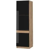 Vicco Herdhochschrank Fame-Line Eiche Schwarz 60 cm in schwarz von Vicco